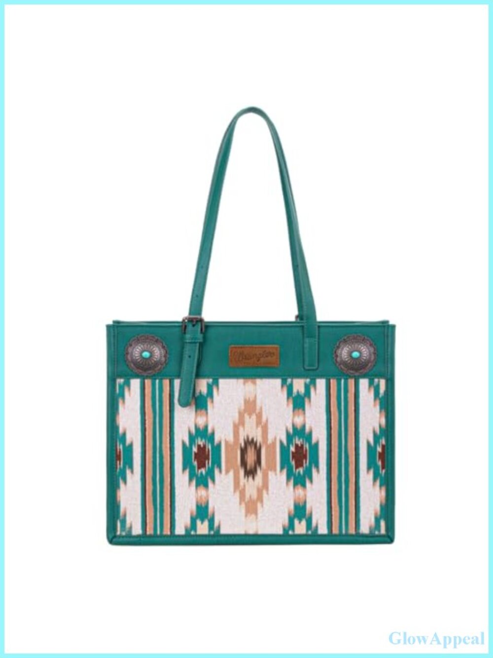 Canvas PU Leather Aztec Shoulder Bag Top Handle Tote for Women